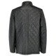 Diamond Quilted Black Leather Coat