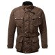Cotton Waxed Brown Motorcycle Jacket