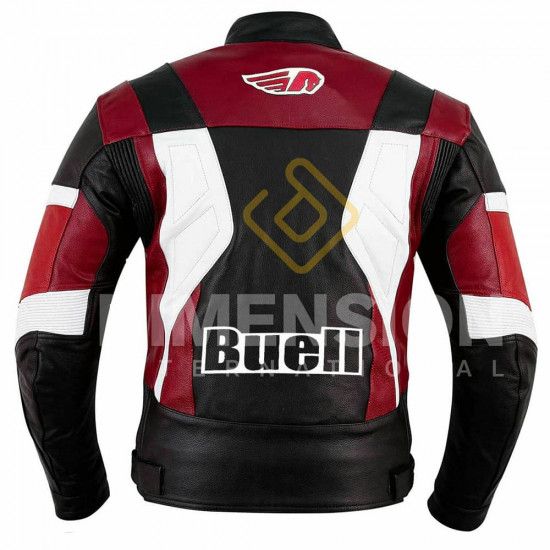 Buell Motorcycle Racing Leather Jacket with CE Armor