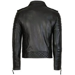 Biker Style Cowhide Fashion Leather Jacket