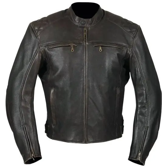 Modi Motorcycle Brown Leather Jacket