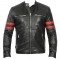 Hunter Leather Jacket with Red Stripes