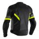 Motorcycle Leather Jacket Black/Fluo Yellow