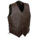 Side Laces Retro Brown Vest Embroidered