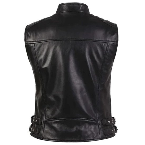 Women's Bodacious Black Leather Vest