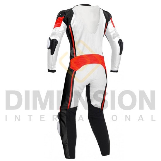 Ladies GP Red White Leather Racing Suit