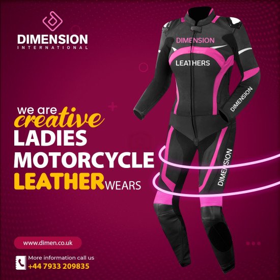 Ladies Two-Piece Leather Motorcycle Racing Suit