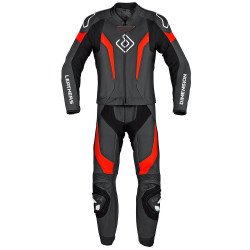 Motorcycle 2 Piece Leather Suit Red Black