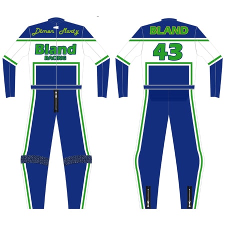 High-quality flat track racing leather suit available in cowhide or kangaroo leather