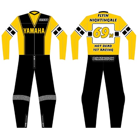 Custom CE-certified leather suit designed for flat track racing