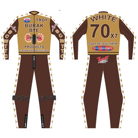 Lightweight flat track racing suit made from breathable kangaroo leather