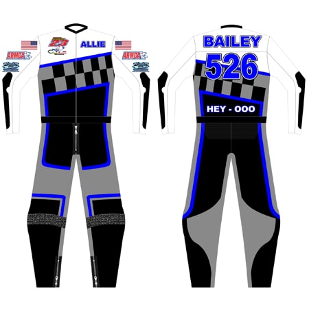 Custom leather flat track suit with optional aerodynamic speed hump