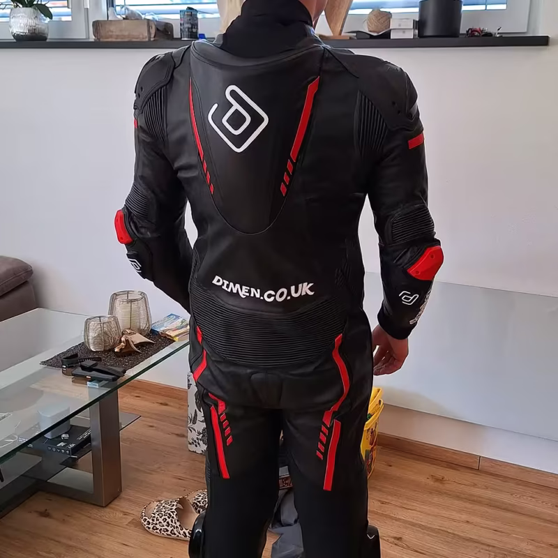 Motorcycle leather suit for men