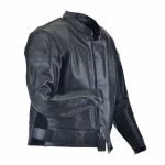 Men’s Perforated Motorcycle Leather Jacket Ventilated Racing Style - Image 2