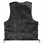 Mens Laced Motorcycle Vest with Red Lining - Image 3